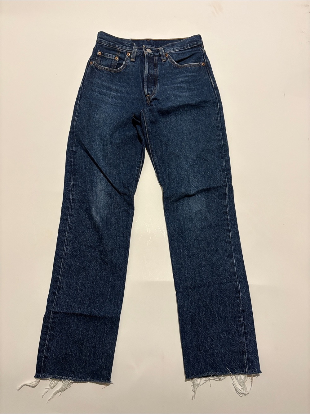 Levi's 501 Dark Blue High-Rise Straight Jeans